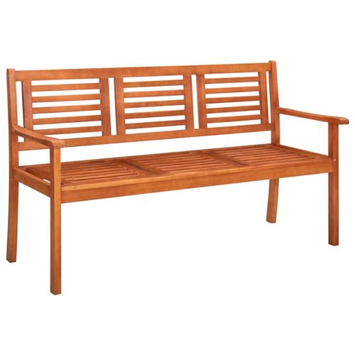 Vidaxl Marron Banc De Jardin 3 Places 150 Cm Bois D Eucalyptus Solide