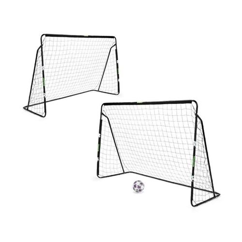 2 Buts de foot tubes métalliques. Taille 240 x 150 cm avec Filet, Tubes structure 26 mm + Ballon foot Taille 5