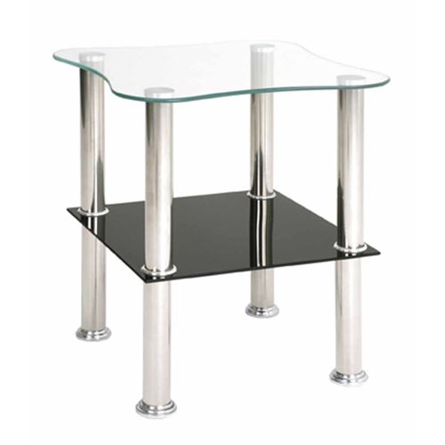 Non Communiqué Noir Table D'appoint En Verre "Henia" 47Cm