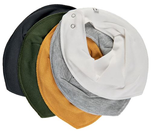 Pippi bib bandana junior polycoton gris taille unique 5 pièces