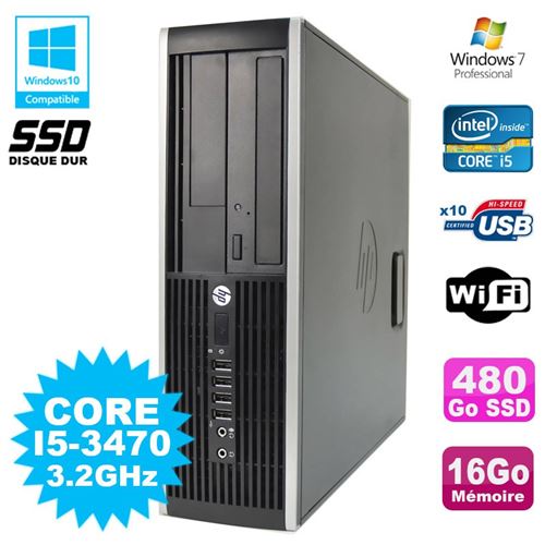 Pc hp elite 8300 sff core i5 3470 3.2ghz 16go 480go ssd graveur usb3 wifi w7 État correct - Hewlett-Packard reconditionné disponible sur Fnac
