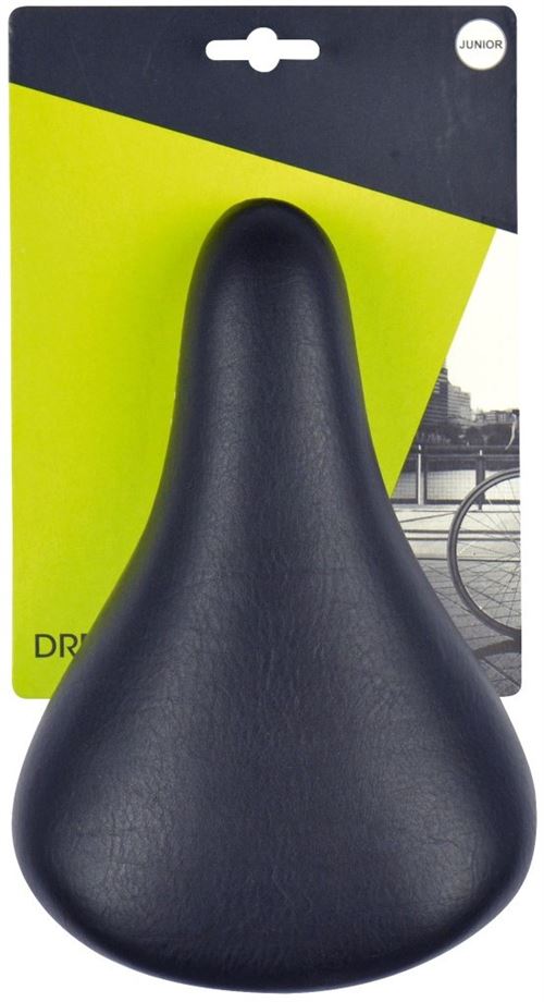 Dresco selle de vélo junior 14 x 26 cm acier inoxydable/polyester noir