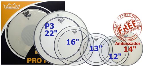 Remo PP-0270-PS - ProPack Pinstripe transparente 12, 13, 16, P3 Ambassador 22 + BA - 0114-14