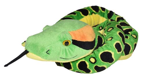 Toys R Us Plush - Anaconda Snake - 127 cm - groen, zwarte punt, vlek geel