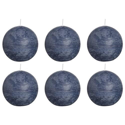 Bolsius Bougie rustique 6 pcs 80 mm Bleu foncé
