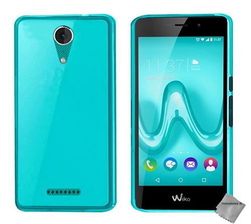 Housse etui coque pochette silicone gel fine pour Wiko Jerry 2 avec verre trempe - BLEU