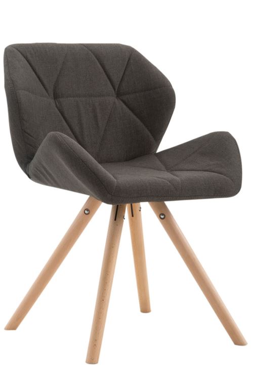 Chaise de salle à manger Tyler tissu pieds ronds avec piètement en bois de hêtre Nature - Siège Gris foncé