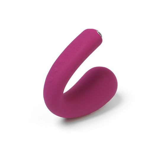 JE JOUE Dua - Vibromasseur Stimulateur Vaginal & Clitoridien, Sextoy Vibrant avec Son Stylo Télécommadé, Fuchsia