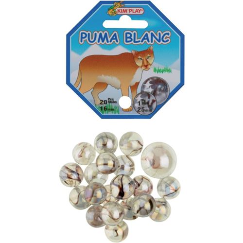 Générique Blanc Billes - Filet De 19 Billes + 1 Calot - Coloris Transparent - Puma - Jeu - Enfant