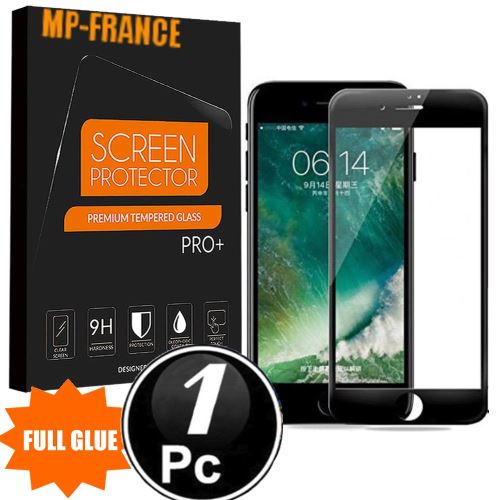 Apple iphone 8 Vitre protection d'ecran en verre trempé incassable protection integrale Full 3D Tempered Glass FULL GLUE - [X1-Noir]