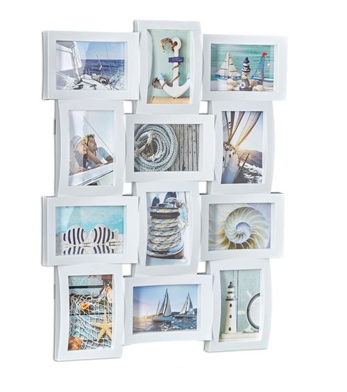 Relaxdays - cadre pour 12 photos - Blanc