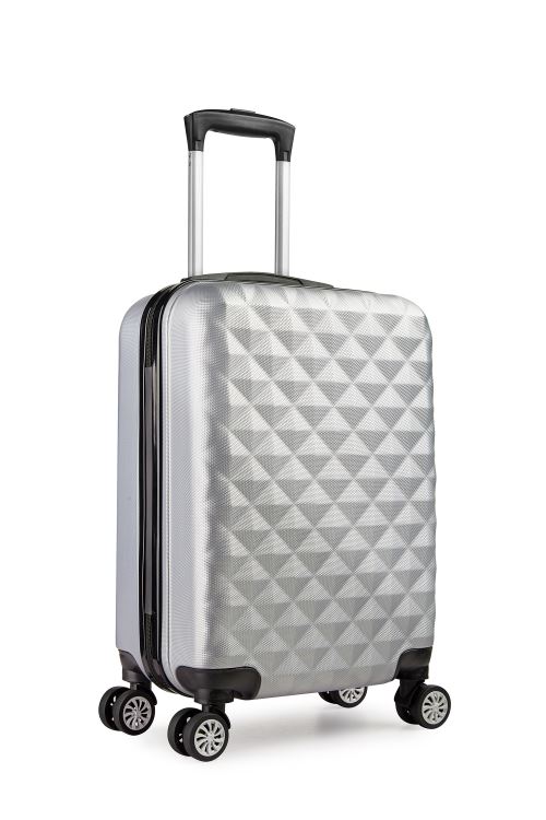 Valise cabine 55 cm ABS bagage cabine rigide 4 roues avion ryanair 4 couleurs 40L(Gris)
