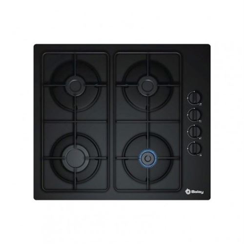 Balay 3ETG464MB table de cuisson au gaz - 60 cm - noir - verre trempé - sans cadre