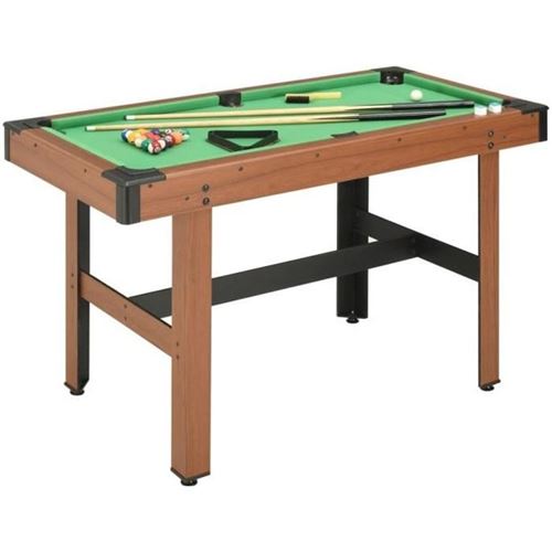 Vidaxl table de billard 4 pieds 122x61x76 cm marron 91948