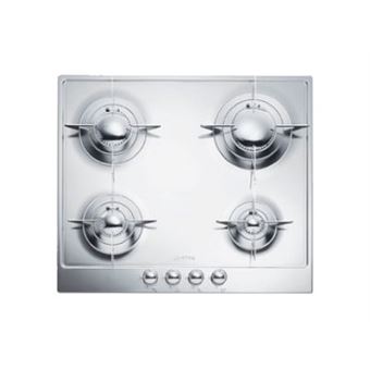 Smeg Piano Design P64ES - Table de cuisson au gaz - 4 plaques de cuisson - Niche - largeur : 55.5 cm - profondeur : 47.8 cm - inox poli