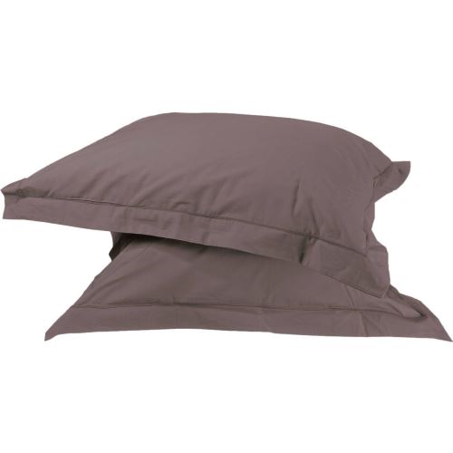 Lot 2 Taies D'oreiller Unie Percale EASY CARE 80 fils/cm² SENSEI SOFT Pourpre 50x70