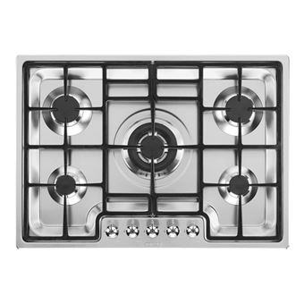 Smeg Classica PGF75-4 - Table de cuisson au gaz - 5 plaques de cuisson - Niche - largeur : 70 cm - profondeur : 49.2 cm - acier inoxydable