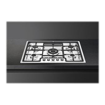Smeg Classica PGF75-4 - Table de cuisson au gaz - 5 plaques de cuisson - Niche - largeur : 70 cm - profondeur : 49.2 cm - acier inoxydable