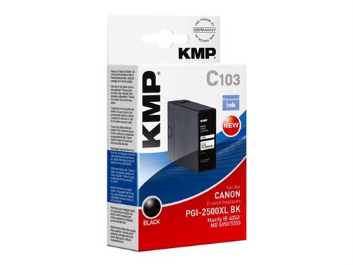 KMP C103 - 71 ml - noir - compatible - cartouche d'encre (alternative pour : Canon PGI-2500XL BK) - pour Canon MAXIFY iB4050, iB4150, MB5050, MB5150, MB5155, MB5350, MB5450, MB5455