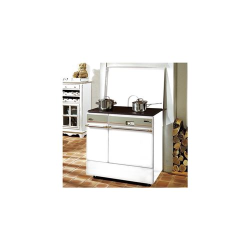 Cuisinière À Bois-arpege-blanche-dessus Fonte Émaillée-85 Cm Godin - 240153b