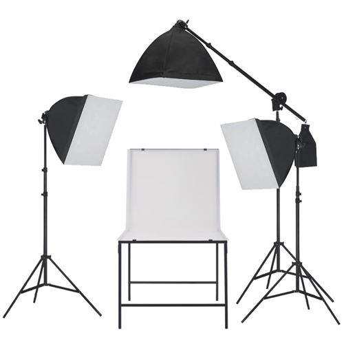 vidaXL Fotostudioset met softbox lampen en opnametafel
