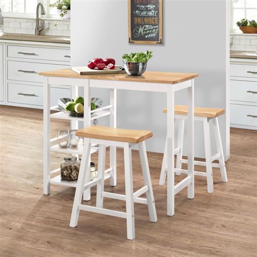 vidaXL Barset MDF wit 3-delig