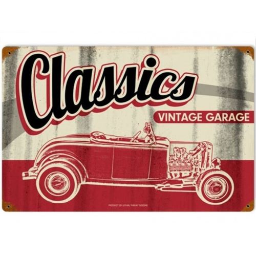 plaque tole épaisse classic vintage garage hot rod 45cm usa