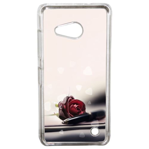 Coque Stylo Rose Coeur Compatible Lumia 550 Transparent