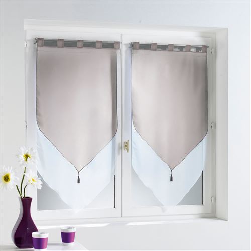 Paire de Voilages Blanche/Grise 2x60x120