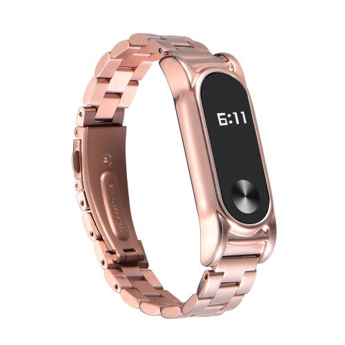 Bracelet quick release or rose en acier inoxydable pour Xiaomi Mi Band 2