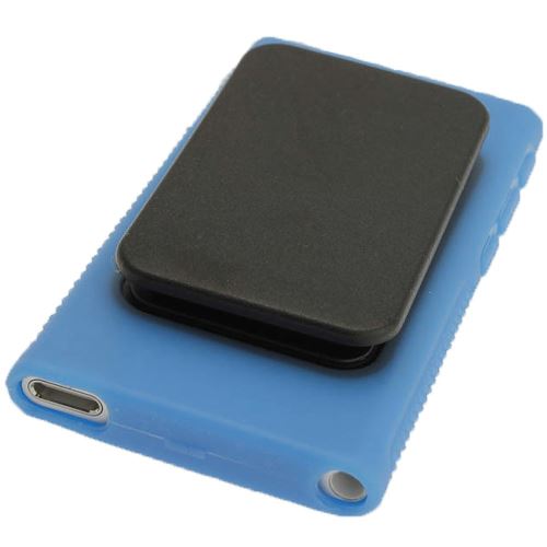 igadgitz Bleu Étui Coque 'Clip'n'Go' TPU Brillant pour Apple iPod Nano 7ème Génération 7G 16GB + Protecteur d'écran