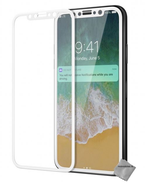 Film de protection verre trempe incurve integral pour Apple iPhone XS - BLANC