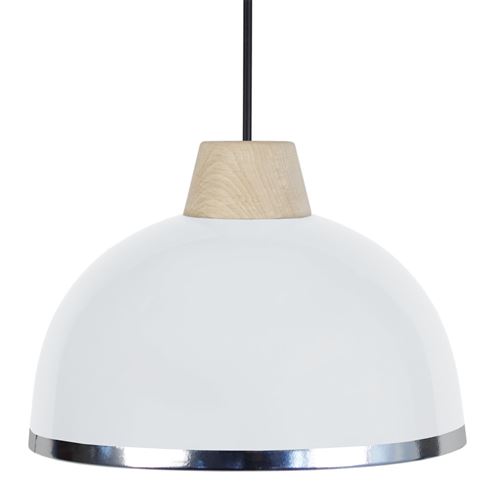 Demi-boule suspension en résine et métal ø 24,5cm - coloris blanc 15564