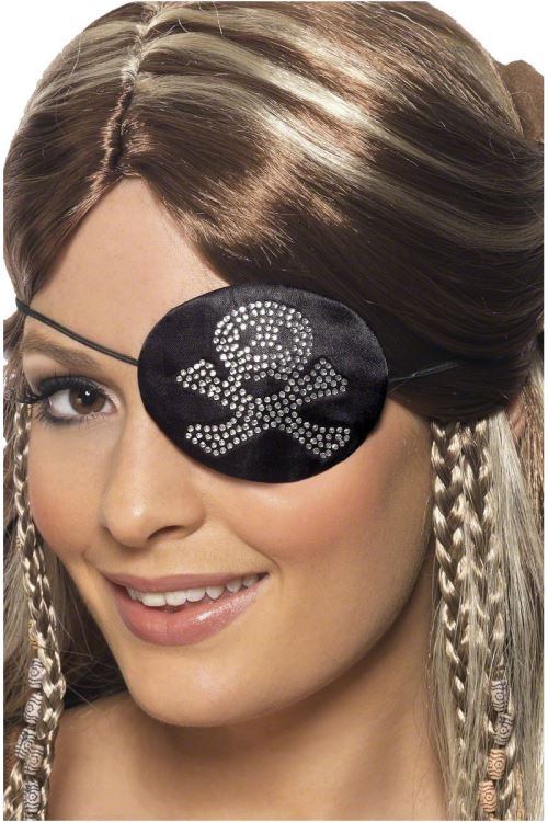 Bandeau pirate noir et argente motif diamant