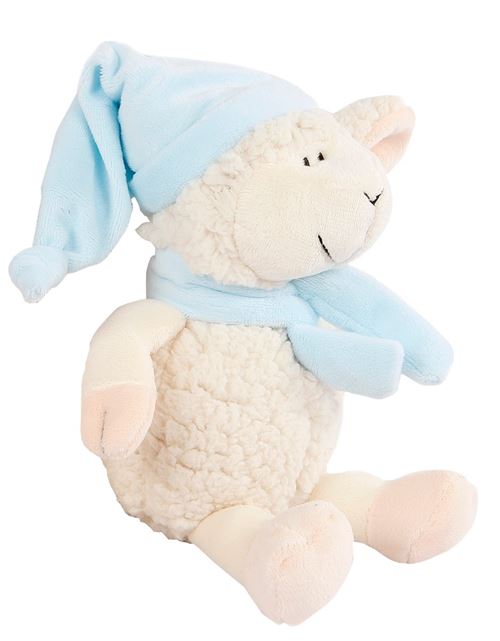 Peluche moutons 27 cm 2 cul avec bonnet et écharpe