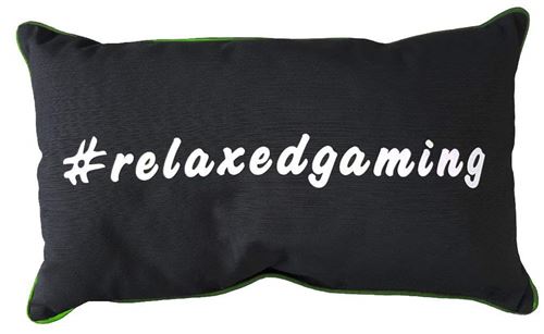 Gamewarez Coussin Toxic #relaxedgaming Avec Passepoil Vert, Pour Salon Et Chambre À Choucher (noir 30x50cm) Coussin De Voyage