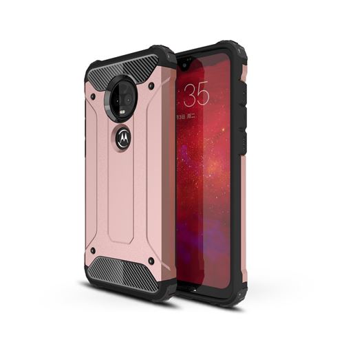 Coque en TPU armure de protection hybride or rose pour votre Motorola Moto G7
