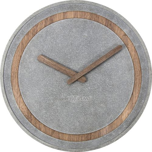 Horloge murale NeXtime NE-3211 Dia. 39,5 cm, polyrésine / bois, gris