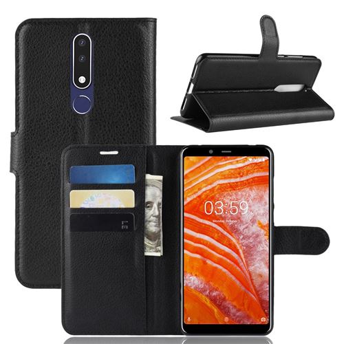 Etui en PU noir pour Nokia 3.1 Plus