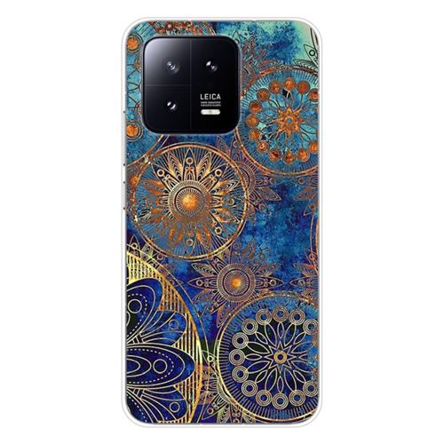 Coque en silicone imprimée compatible Xiaomi 13 Mandalla bleu
