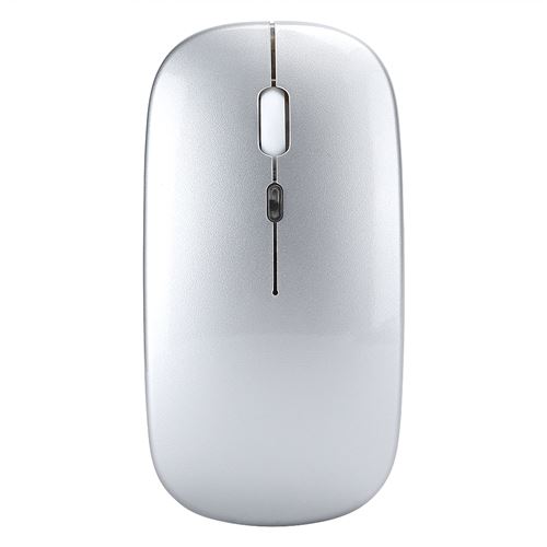 Souris sans fil 2.4G USB rechargeable Argent
