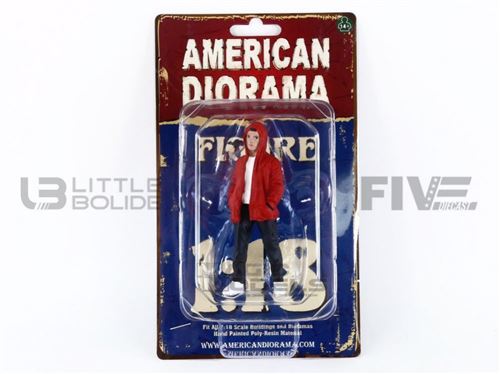 Voiture Miniature de Collection AMERICAN DIORAMA 1-18 - FIGURINES Car Meet II Figure IV - Red / Black - 76292
