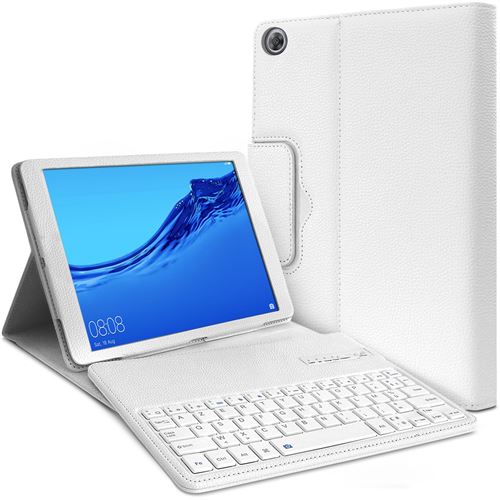 Karylax - Étui Blanc avec Clavier Azerty Bluetooth pour Tablette Blackview Tab 10