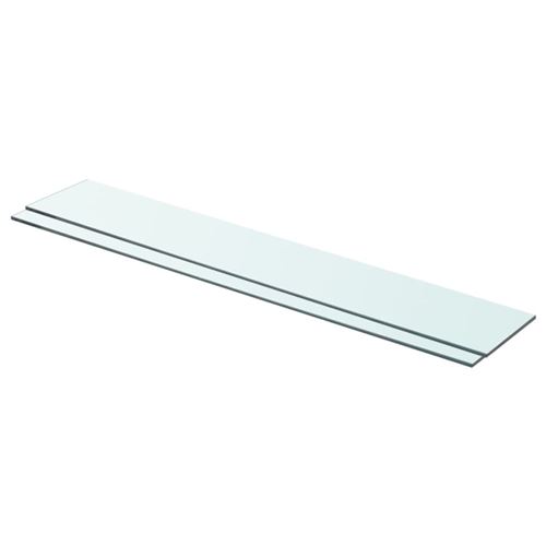 vidaXL Panneaux d'étagère 2 pcs Verre Transparent 80 x 12 cm
