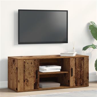 Meuble TV en bois ancien 100x35x40 cm en bois aggloméré - 1