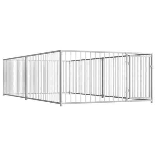 vidaXL Chenil d'extérieur pour chiens 200 x 400 x 100 cm