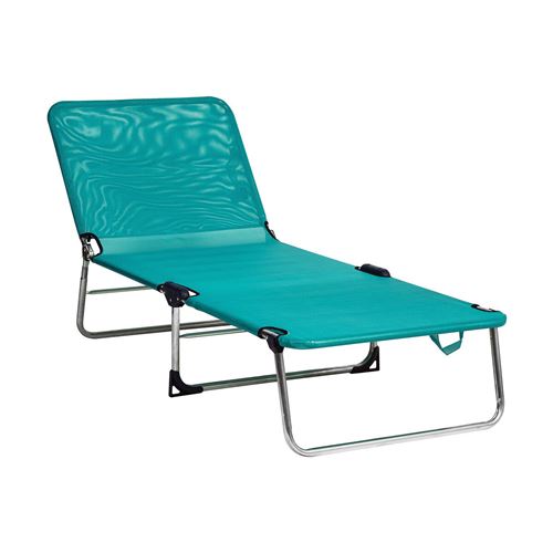 Chaise de plage Alco Vert Multiposition 141 x 68 x 86 cm