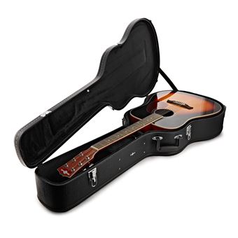 Étui Rigide Guitare Électrique Verrouillable – Doublure Peluche + Compartiment Accessoires