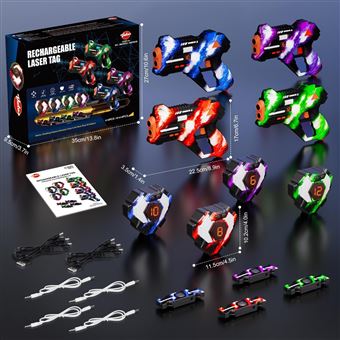 Set De Pistolets Laser Tag VATOS 4 Packs – Infrarouge, Rechargeable, 2.4GHz, Pour Enfants