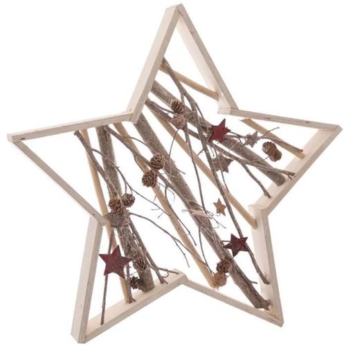 FEERIC LIGHTS & CHRISTMAS Décoration a poser Etoile en bois avec branchage - 50 cm